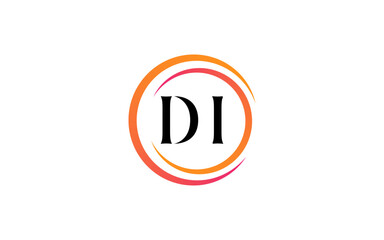 Initial Letter di  Linked Logo for business and company identity. Modern Letter di Logo Vector Template with modern trendy golden logo