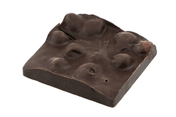 square dark chocolate with hazelnuts