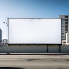 A blank billboard that is white in color and has a white background