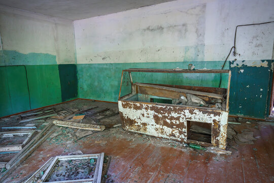 Abandoned Market Shop Interior - Zalissya Village, Chernobyl Exclusion Zone, Ukraine