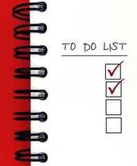 notebook with checkbox and text written TO DO LIST, time management concept, list of tasks that...