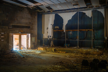 Interior of Abandoned Prometheus Cinema - Pripyat, Chernobyl Exclusion Zone, Ukraine