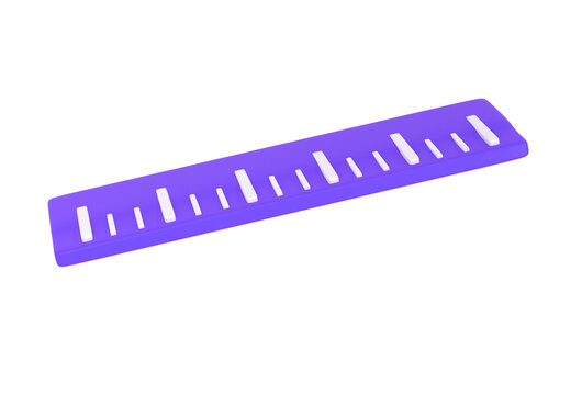 3D Ruler icon school isolated with clipping path. Simple office supplies. Rule measure length scale. Trendy and modern