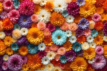Fototapeta na wymiar colorful flower background Generated Ai