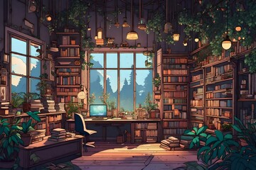 house in the evening Generated Ai