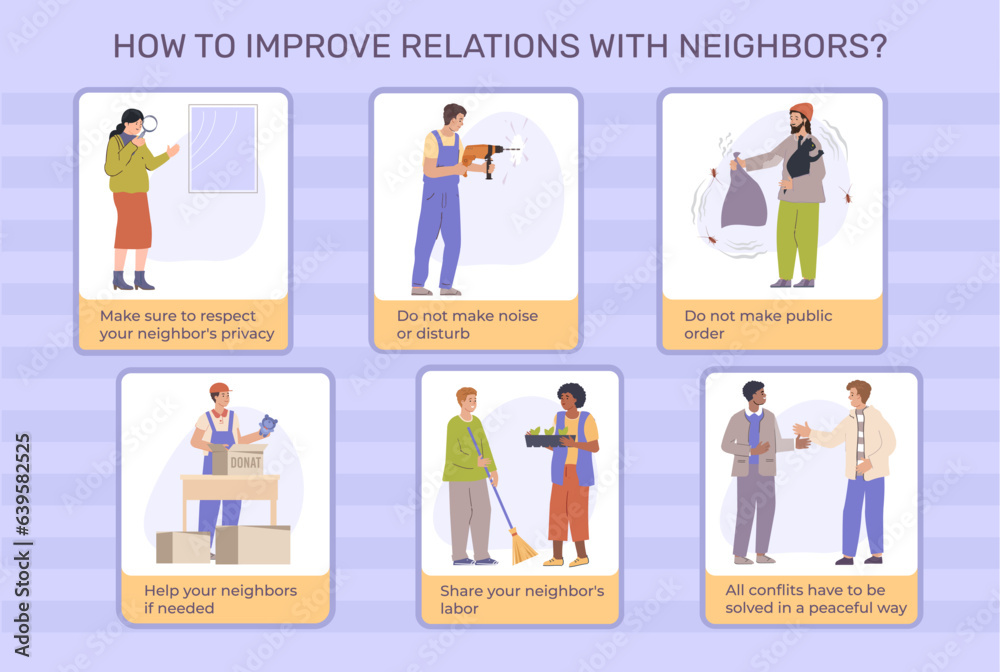 Canvas Prints Improving Neighbors Relations Infographics