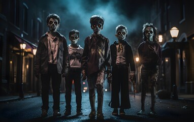 Fototapeta premium Creative and spooky costumes, suitable for Halloween marketing.