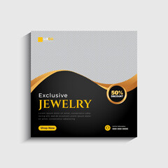 Jewelry social media post and web banner template