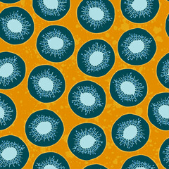 seamless pattern with blue kiwi fruits