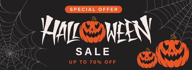 Special Halloween sale banner colorful