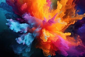 Color Splash: Fractal paint, rich texture background symbolizing imagination, creativity, and art.