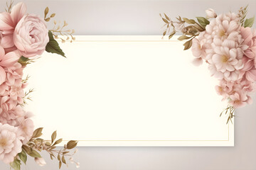 Invitation Frame Anniversary Wedding Flower Border Card.