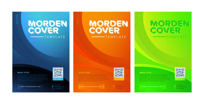 Set of Flyer Design Cover Template for Brochure, Catalog, and Layout with Color Shapes. Modern Vector Illustration Flyer Concept in Multicolors