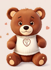 Fototapeta premium Create a clip art illustration featuring an adorable Teddy Bear