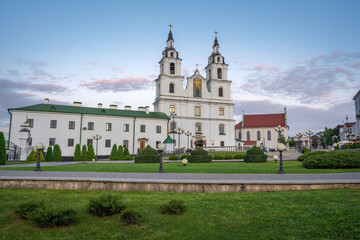 Fototapeta na wymiar Holy Spirit Cathedral at sunset - Minsk, Belarus