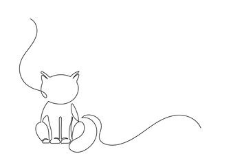 Cat. Continuous line drawing.