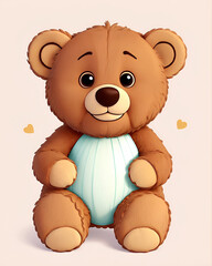 Create a clip art illustration featuring an adorable Teddy Bear
