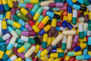 medicine pills on white background
