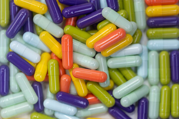 medicine pills on white background