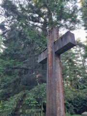 cross in the forest