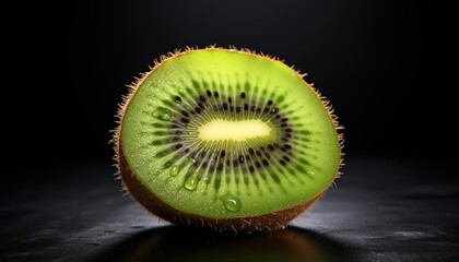 kiwi on a black background