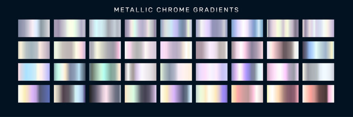 Metallic Chrome Holographic Gradients set