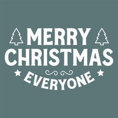 Merry Christmas everyone hand drawn lettering greeting cards. Vector illustrations for greeting cards, website and more