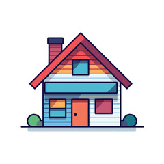 3d flat vector house home real estate logo illustration vector rental property coloring book page