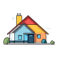 3d flat vector house home real estate logo illustration vector rental property coloring book page