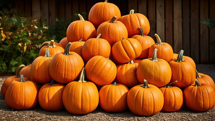 Autumn harvest of pumpkins prepared for the holiday. Generative Ai