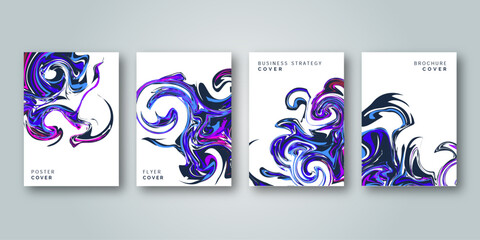 Abstract colorful fluid brochure template layout