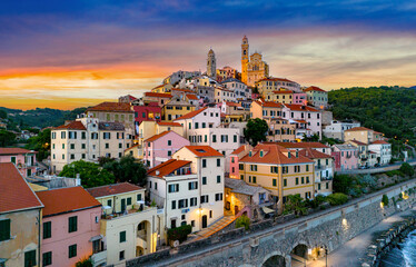 The village of Cervo on the Italian Riviera, Liguria, Italy
