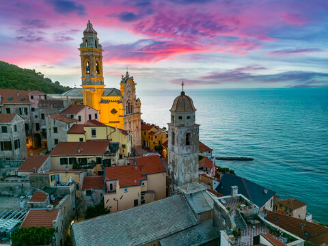 The village of Cervo on the Italian Riviera, Liguria, Italy