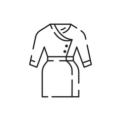 Naklejka premium Warm clothes autumn and winter line icon. Knitted sweater. Doodle winter clothes vector collection. Vector sketch on white. Seasonal Design elements