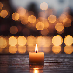 Candle light ,isolated on bokeh background.