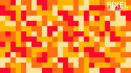 Template Pixel background abstract orange halftone color wallpaper design for Print, Web and Mobile Applications. Vector illustration. Modern and trendy style.