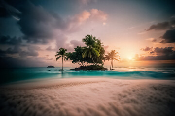 Isola caraibica con spiaggia bianca