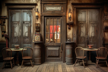 Old western style saloon doors - obrazy, fototapety, plakaty