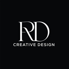 Initial Letter of RD Logo Design Creative Monogram Style Vector Icon