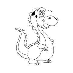 Vector illustration of cute baby t-rex dinosaur wild animal doodle cartoon vector illustration. This vector is perfect for wallpapers, stickers, picture books, posters, banners and covers etc.