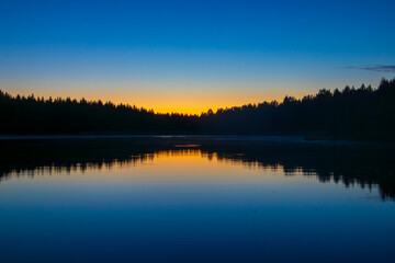 sunset over the lake