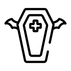 coffin line icon