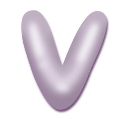 V English alphabet Balloon. purple pastel balloons for text, letter, holiday. Festive, realistic