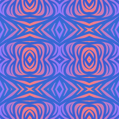 Fototapeta na wymiar Seamless design vector Beauty flower line art batik ethnic dayak borneo pattern with colourful gradient 