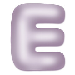 E English alphabet Balloon. purple pastel balloons for text, letter, holiday. Festive, realistic