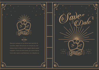 Classy wedding greetings. Wheel of love theme wedding greetings. Great gastby theme wedding invitations. Save the date.