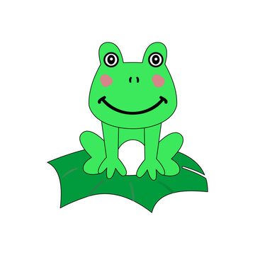 Vector illustration of cute smiling frog. This Isolated Vector Illustration.vector frog is perfect for wallpaper, background, poster, decoration and mascot etc.