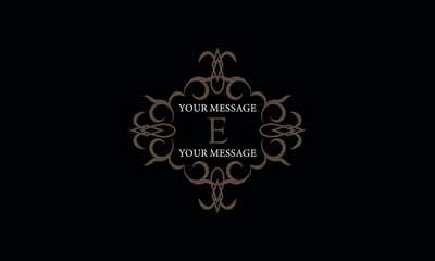 The letter E is made in the style of a modern vector line. Luxury elegant logo. Design examples for cafes, hotels, jewelry, fashion, restaurant