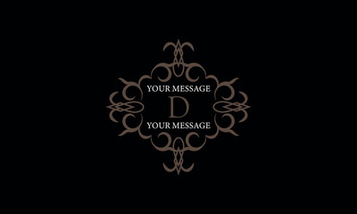 The letter D is made in the style of a modern vector line. Luxury elegant logo. Design examples for cafes, hotels, jewelry, fashion, restaurant