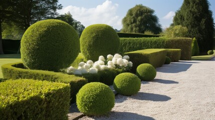 garden with trees. Generative AI